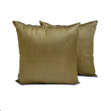 Antique Gold Luxury Pack of 2 - Antique Gold Art Silk Throw Cushion Cover
