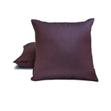 Dark Plum Luxury Pack of 2 - Dark Plum Art Silk Throw Cushion Cover