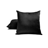 Black Luxury Pack of 2 - Black Art Silk Throw Cushion Cover