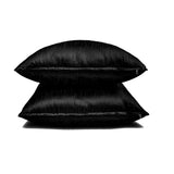 Black Luxury Pack of 2 - Black Art Silk Throw Cushion Cover