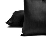 Black Luxury Pack of 2 - Black Art Silk Throw Cushion Cover