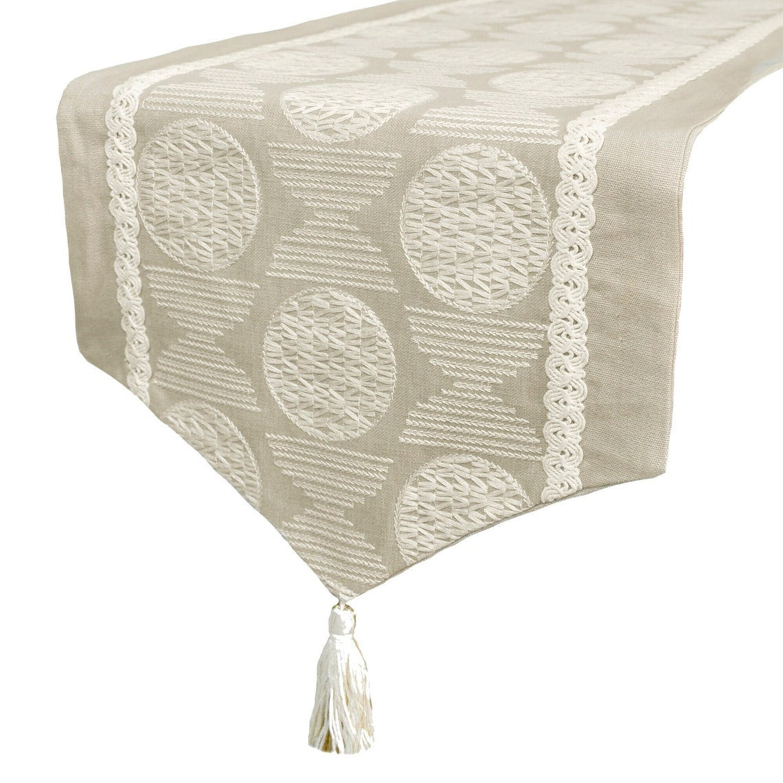 Boho Linen Dreams - Beige Linen Decorative Table Runner