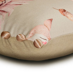 Bambi Dreams - Beige Cotton Lumbar Cushion Cover
