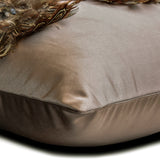 Plume Petal - Brown Satin Lumbar Cushion Cover
