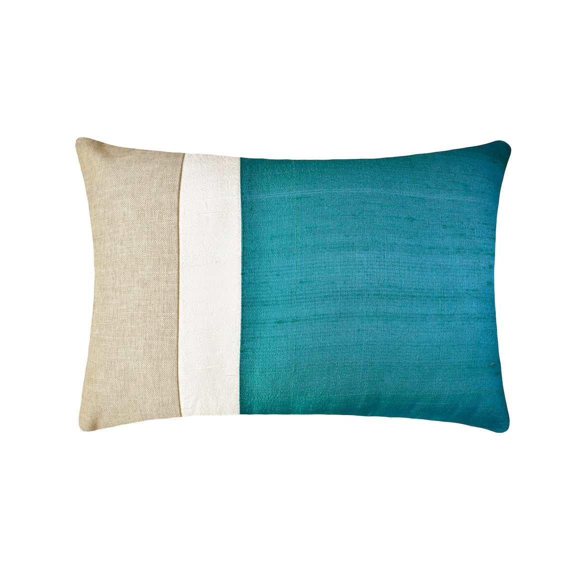 Turquoise Silk Essence Lumbar Cushion Cover