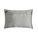 Glinting Glamour - Silver & Gray Silk Lumbar Cushion Cover
