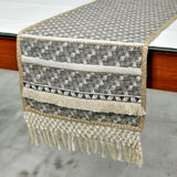Nomad Lace - Grey Jacquard Decorative Table Runner