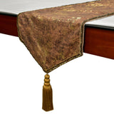 Shimmer Fest Gold - Gold Suede Decorative Table Runner