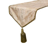Shimmer Fest Ivory - Ivory Suede Decorative Table Runner