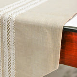 Lace Symphony - Beige Linen Decorative Table Runner