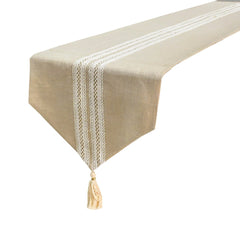 Lace Symphony - Beige Linen Decorative Table Runner