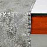 Pewter Python - Silver Faux Leather Decorative Table Runner
