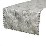 Pewter Python - Silver Faux Leather Decorative Table Runner