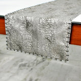 Pewter Python - Silver Faux Leather Decorative Table Runner