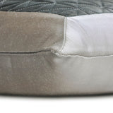 Quilted Quadrant - Gray Velvet Throw Cushion Cover