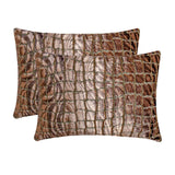 Roar & Ripple - Brown Velvet Lumbar Cushion Cover