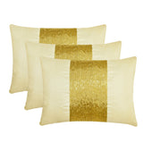 Glittering Gold - Gold Art Silk Lumbar Cushion Cover