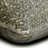 Crystal Contours - Grey Velvet Throw Cushion Cover