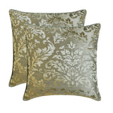 Damask Frost - Silver Burnout Velvet Throw Cushion Cover