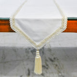 Pearl Radiance - Ivory Jute Decorative Table Runner