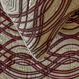 Brown Swirls - Satin Brown Decorative Bed Runner and Cushion Cover