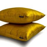 Dark Gold Luxury - Dark Gold Silk Throw Cushion Cover Pack of 2