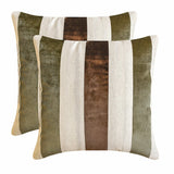 Velvet Band Earthy - Brown Velvet Throw Cushion Cover