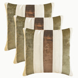 Velvet Band Earthy - Brown Velvet Throw Cushion Cover