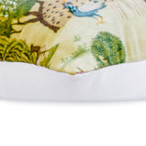 Mor Nritya - Green Cotton Throw Cushion Cover