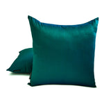 Peacock Green Luxury - Peacock Green Silk Throw Cushion Cover Pack of 2