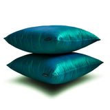 Peacock Green Luxury - Peacock Green Silk Throw Cushion Cover Pack of 2