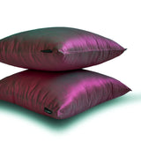 Fuchsia Green Luxury - Fuchsia & Green Silk Throw Cushion Cover Pack of 2