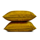 Dark Gold Luxury - Dark Gold Silk Throw Cushion Cover Pack of 2