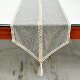Pearl Aura - Grey Jute Decorative Table Runner