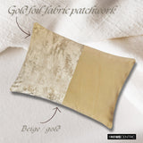 Gold Glint - Beige Suede Lumbar Cushion Cover