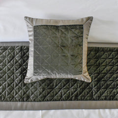 Grey Grace - Velvet Grey Decorative Bed Runner and Cushion Cover