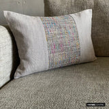 June Mix - Grey Linen & Jute Lumbar Pillow Cover