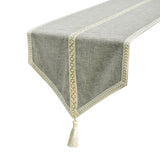 Pearl Aura - Grey Jute Decorative Table Runner