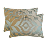 Dimensional Saga - Blue Jacquard Lumbar Pillow Cover