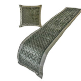 Grey Grace - Velvet Grey Decorative Bed Runner and Cushion Cover