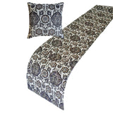 Golestan - Velvet Suede Grey, Blue & Brown Decorative Bed Runner and Cushion Cover