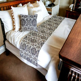 Golestan - Velvet Suede Grey, Blue & Brown Decorative Bed Runner and Cushion Cover