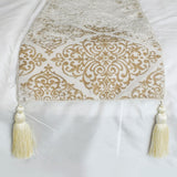 Mabel Ivory - Velvet Ivory Decorative Bed Runner and Cushion Cover
