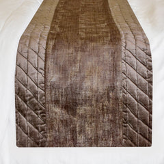 Bourbon Bliss - Velvet Brown Decorative Bed Runner and Cushion Cover