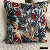 Cockatoo Blue - Blue Cotton Throw Cushion Cover