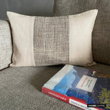 June Beige - Beige Linen & Jute Lumbar Pillow Cover