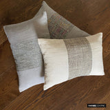 June Beige - Beige Linen & Jute Lumbar Pillow Cover