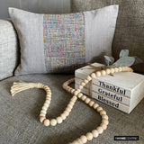 June Mix - Grey Linen & Jute Lumbar Pillow Cover