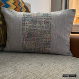 June Mix - Grey Linen & Jute Lumbar Pillow Cover