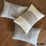 June Mix - Grey Linen & Jute Lumbar Pillow Cover